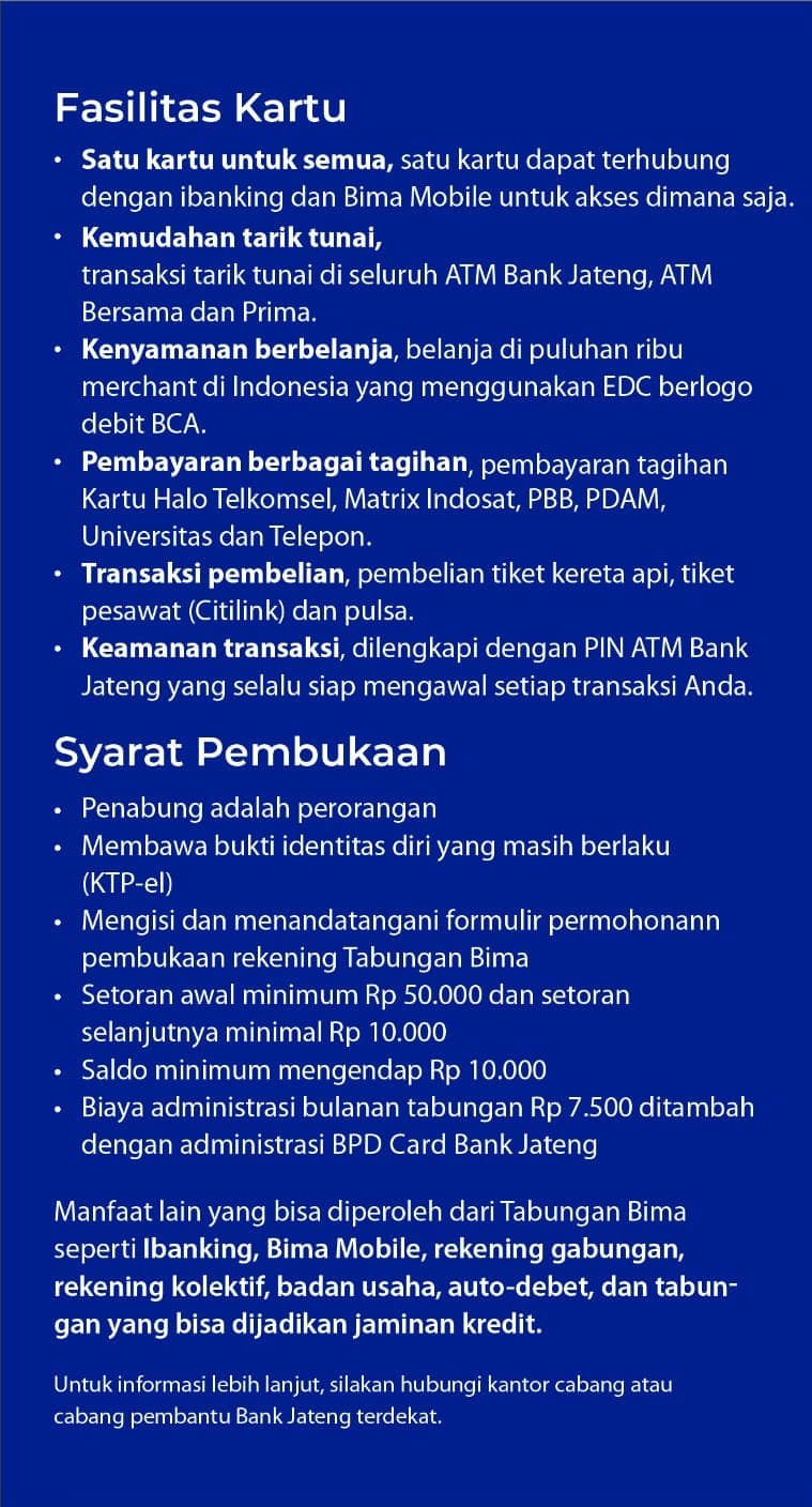 Back of Tabungan BIMA